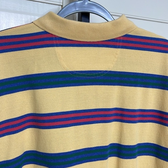 GANT Mens Striped Heavy Washed Polo Shirt Yellow Size XL Preppy - Picture 8 of 11